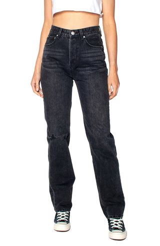 Ziggy Denim + Straight Up High Waist Nonstretch Straight Leg Jeans