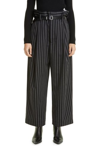 Meryll Rogge + Stripe Wide Leg Virgin Wool Pants