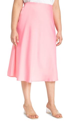 Eloquii + Satin Midi Skirt