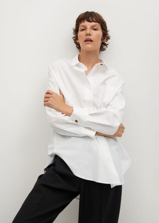 Mango + Cotton Shirt With Jewel Buttons