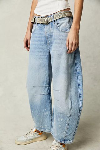Free People + Lucky You Mid-Rise Barrel Jeans