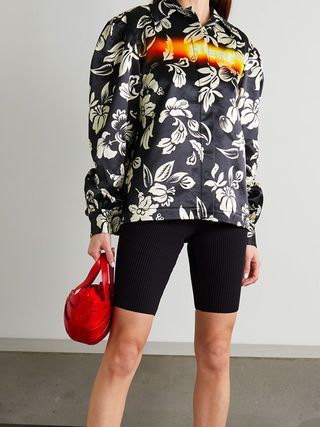 Meryll Rogge + Floral-Print Satin Shirt