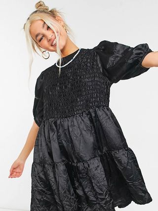 Collusion + Crinkle Satin Tiered Dress