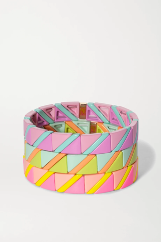 Roxanne Assoulin + Delicate Neon Set of Three Enamel Bracelets