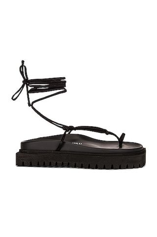 The Attico + Flat Lace-Up Thong Sandal