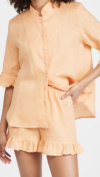 Sleeper + Linen Lounge Suit in Coral