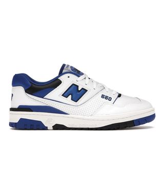 New Balance + 550 Sneakers in White Blue