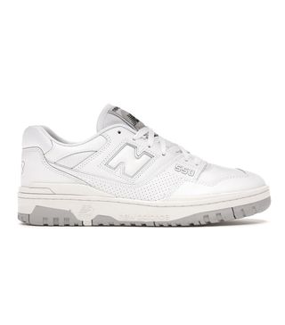 New Balance + 550 Sneakers in White Grey