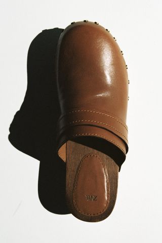 Zara + Wood and Leather Clogs