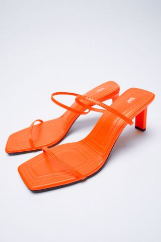 Zara + Heeled Sandals With Thin Straps