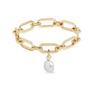 Olivia & Pearl + Link Charm Bracelet and Baroque Pearl Charm Set