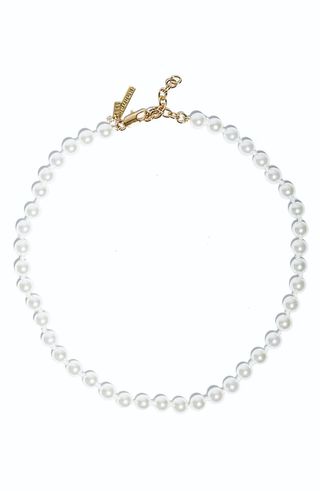 Lele Sadoughi + Imitation Pearl Collar Necklace