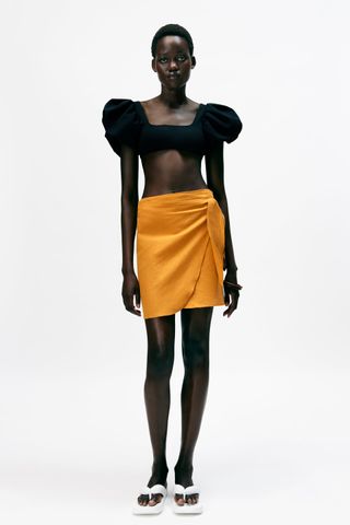 Zara + Linen Blend Pareo Skirt