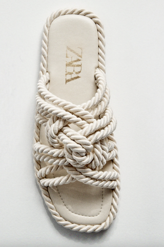 Zara + Low Heel Knotted Sandals