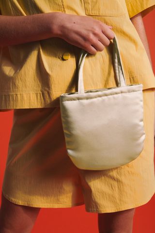 Zara + Satin Effect Mini Tote Bag