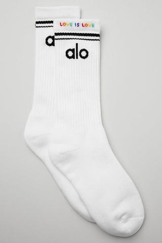 Alo + Pride Throwback Sock - White