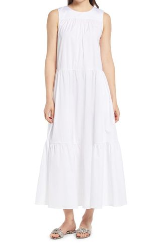 Nordstrom + Tiered Sleeveless Cotton Dress