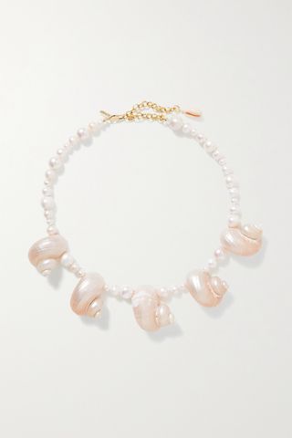 Éliou + Sirena Gold-Tone, Pearl and Shell Necklace