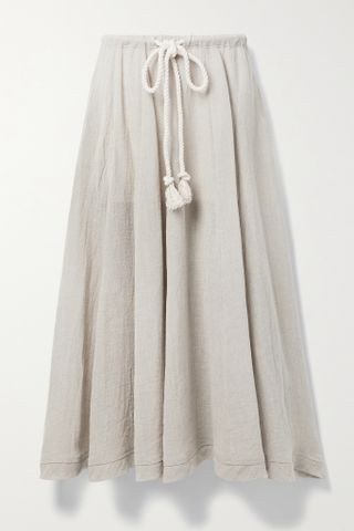 Lisa Marie Fernandez + Net Sustain + Yasmin Organic Linen-Blend Gauze Midi Skirt