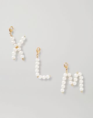 Timeless Pearly + Letter Gold-Tone Pearl Pendant