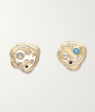 Leigh Miller + + Net Sustain Lava Gold-Tone Multi-Stone Earrings