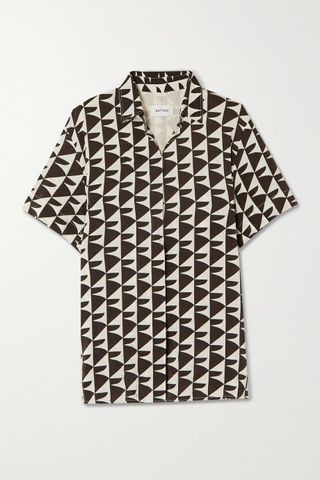 Matteau + Printed Organic Silk-Crepe Shirt