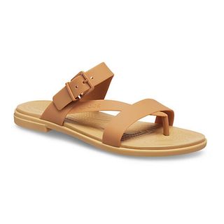 Crocs + Tulum Toe Post Sandal in Dark Gold