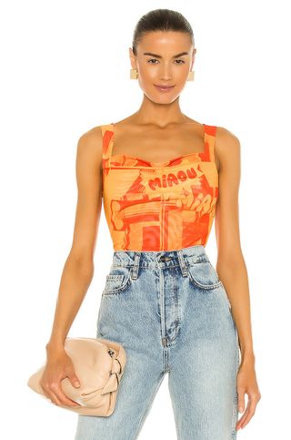 Miaou + Imogene Corset in Stone Orange