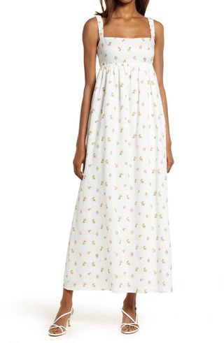 Reformation + Tana Floral Linen Maxi Dress