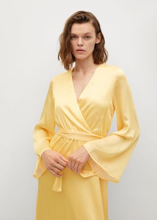 Mango + Wrapped Satin Dress