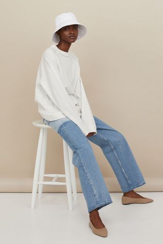 H&M + Loose Straight High Jeans