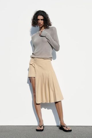 Zara + Deconstructed Pleated Skirt