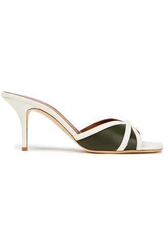 Malone Souliers + Perla 70 Two-Tone Leather Mules