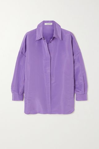 Valentino + Oversized Silk-Faille Shirt