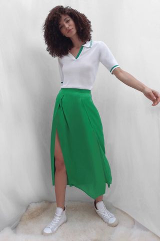 French Connection + Inu Satin Slip Skirt