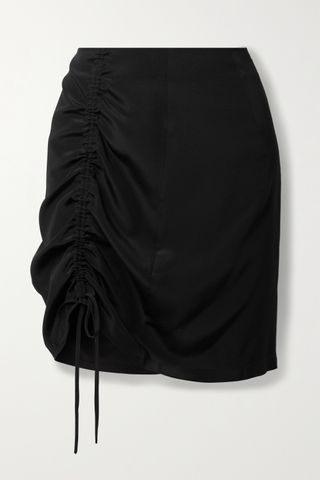 Envelope1976 + View Ruched Silk-Satin Mini Skirt