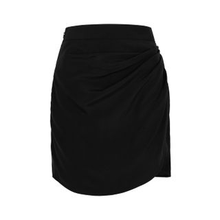 Gauge81 + Nagato Black Silk-Satin Mini Skirt
