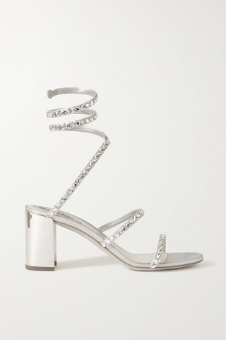 René Caovilla + Cleo Crystal-Embellished Leather Sandals