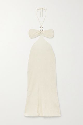 Savannah Morrow the Label + + Net Sustain Mina Open-Back Crinkled Organic Cotton-Gauze Maxi Dress