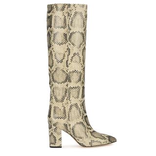 Paris Texas + 85 Python-Effect Leather Knee-High Boots