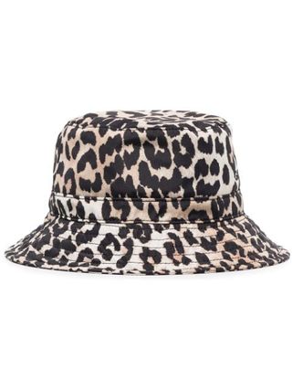 Ganni + Leopard Print Bucket Hat