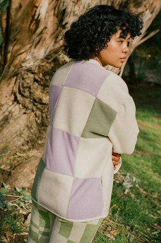 Grön Kulle + Exclusive Lu Checkerboard Patchwork Fleece Jacket