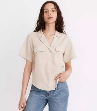 Madewell + Undyed Linen-Cotton Medina Shirt
