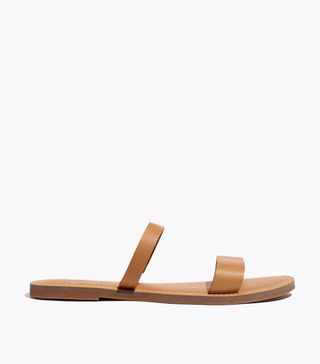Madewell + The Boardwalk Double-Strap Slide Sandal in Leather