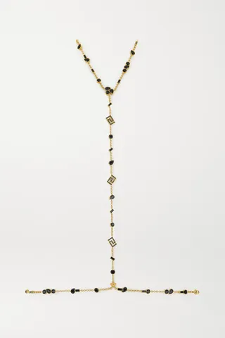 Versace + Gold-Tone Crystal Body Chain