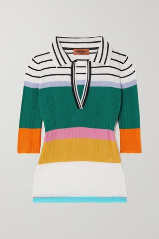 Missoni + Striped Ribbed-Knit Top