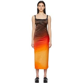 Meryll Rogge + Multicolor Satin Ombre Dress