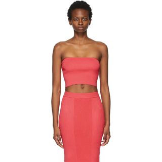 Victor Glemaud + Pink Knit Tube Top