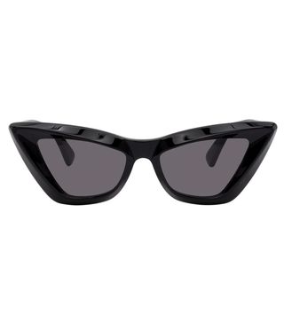 Bottega Veneta + Black Cat-Eye Sunglasses
