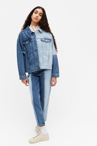 Monki + Two-Tone Denim Jacket